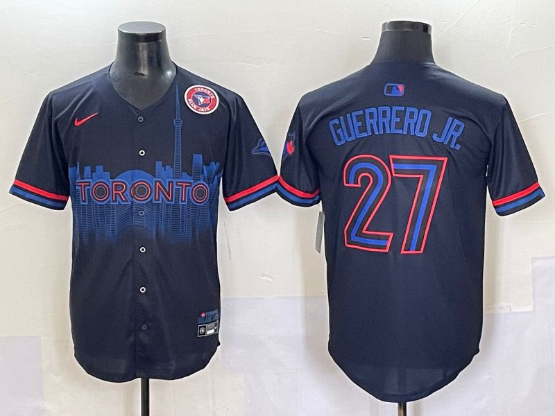 Men 2025 Toronto Blue Jays #27 Guerrero jr Black Joint Name Nike MLB Jersey style 4->toronto blue jays->MLB Jersey
